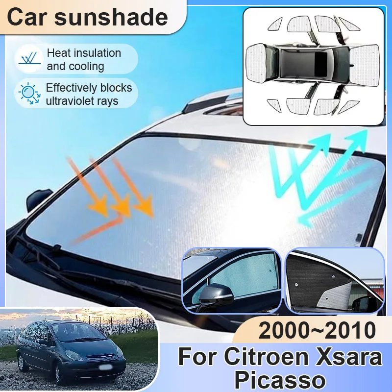 

Для Citroen Xsara Picasso 2000~2010: Полный комплект выдвижных солнцезащитных шторок с защитой от УФ-лучей, аксессуар для защиты от солнца