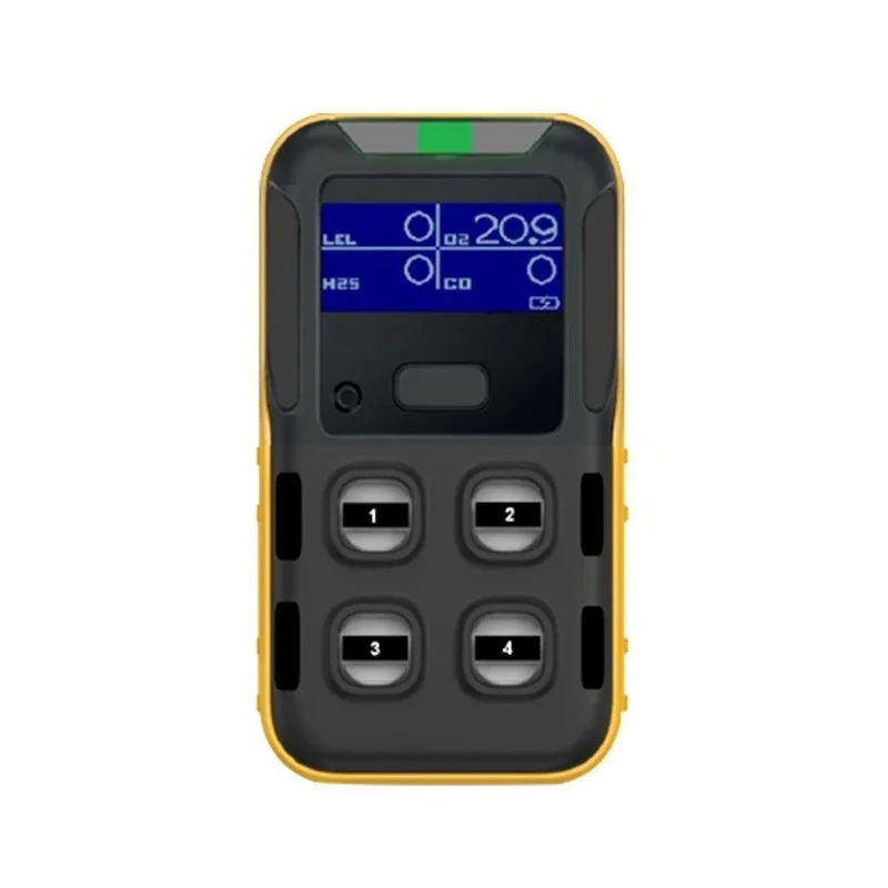 Wireless portable four-in-one gas detector