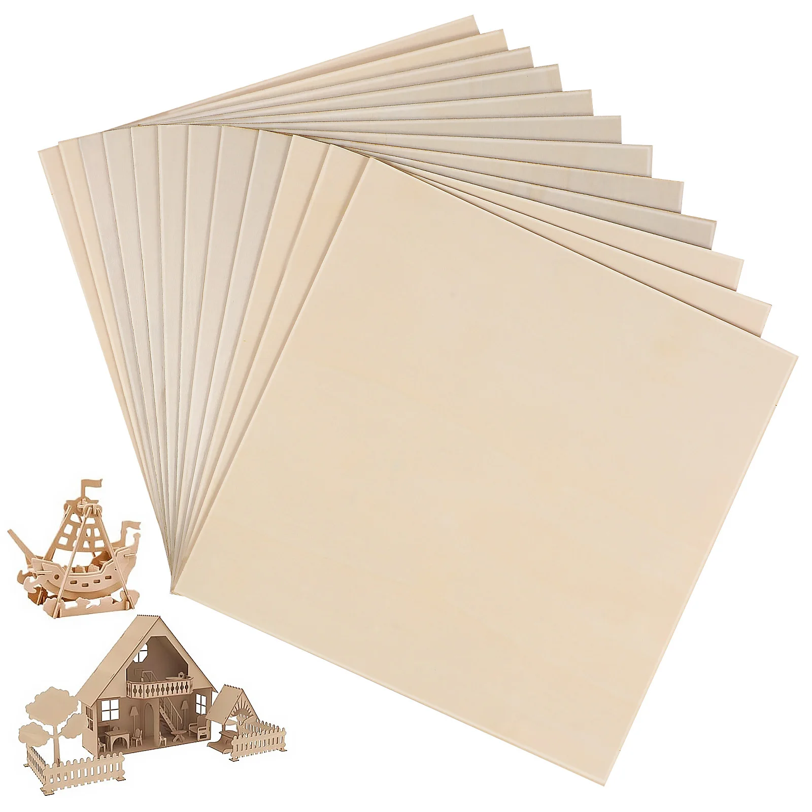 

12pcs Square Wood Boards 4X4 Unfinished Craft Sheets For Diy Painting Carving Decorating Home Decor Wooden Tiles Slices Blanks