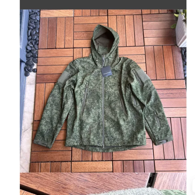 Russian Little Green EMR Camouflage Pseudo Soft Shell Stormtrooper Jacket with Inner Fleece and Outer Waterproof Material