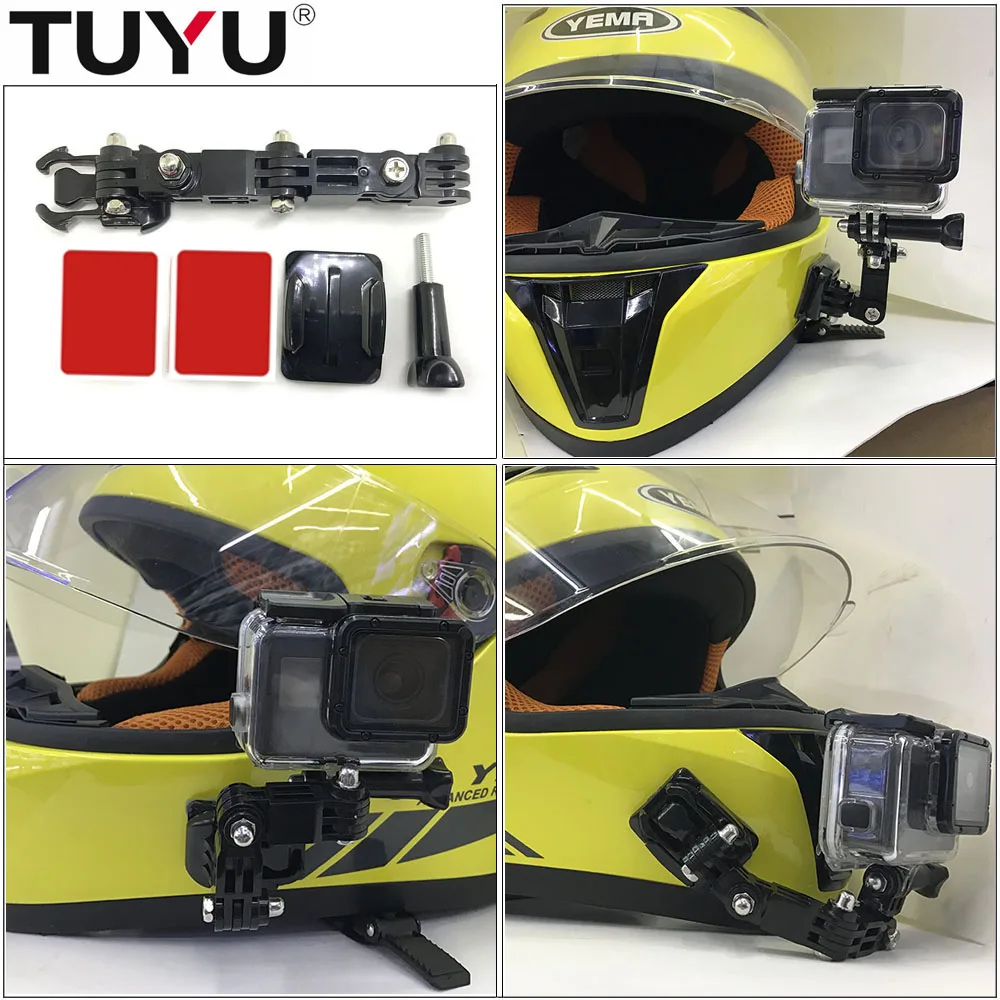 TUYU Adjustable Helmet Curved Adhesive Side Mount for xiaomi yi GoPro Hero 9 8 7 6 5 4 Sjcam Sj4000 EKEN action Camera Accessori