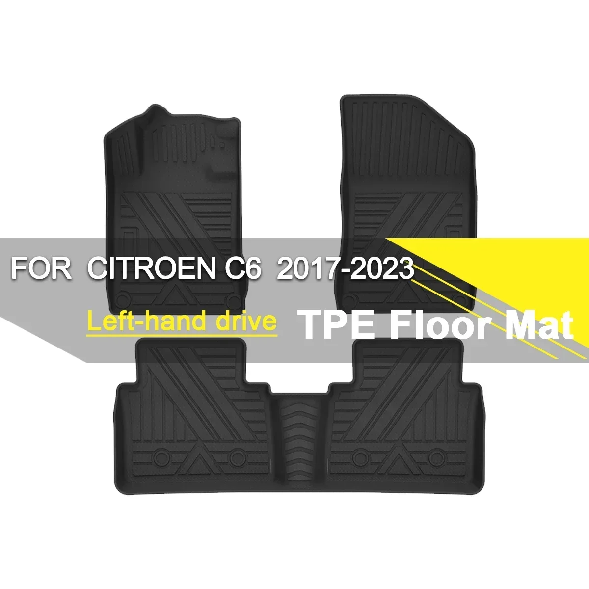 

Автомобильный напольный коврик из термопластичного эластомера, резиновый водонепроницаемый нескользящий рефлектовый автомобильный аксессуар для левого руля Citroen C6 2017-2023
