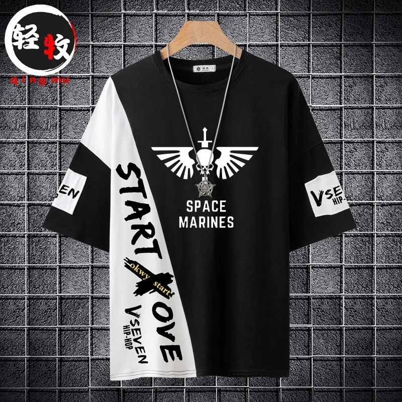 

40K Galactic War T-irt ex Casual ort Sve Print Cotton Tee for Students And Youth Faionable Summer Wear