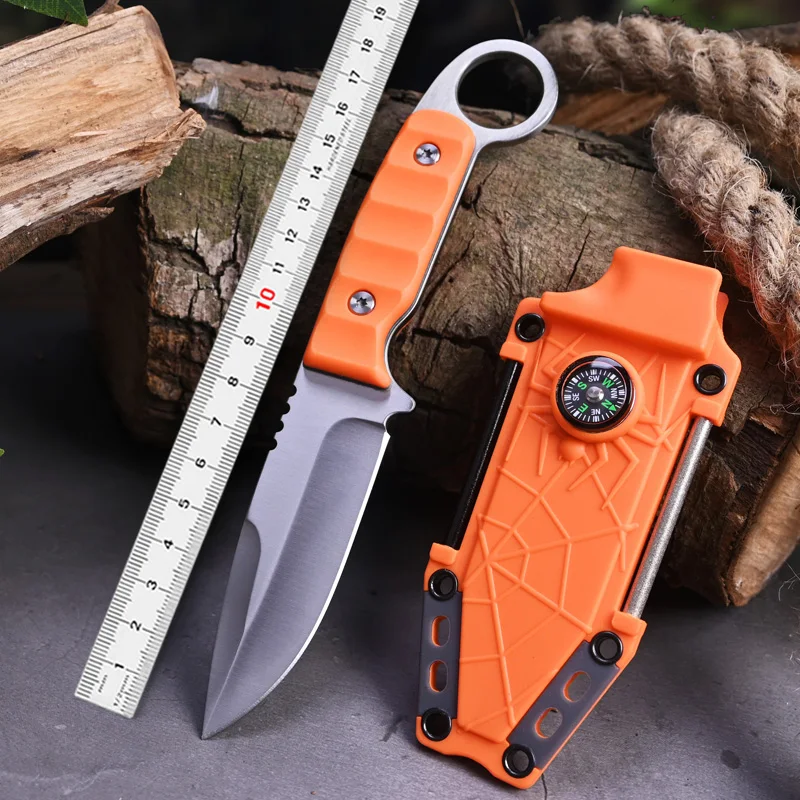 Wilderness exploration Self Defense High hardness Straight knife Outdoor Fishing Fixed Blade Hunting Knife Multifunction Tools