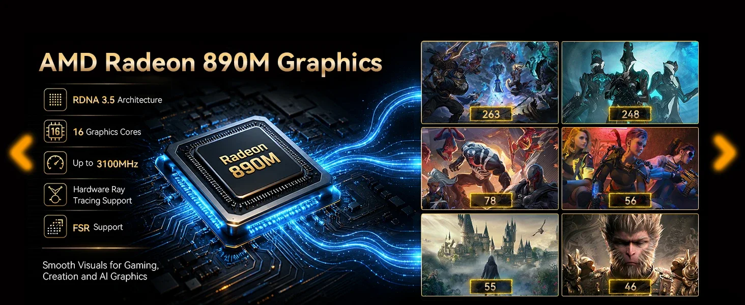 GMKtec EVO-X1 Pro Ryzen AI 9 HX 470 Powerful AI PC LPDDR5 64GB 2*M.2 2280 SSD WIFI7 BT5.4 Windows 11 Pro Mini PC Gaming Computer