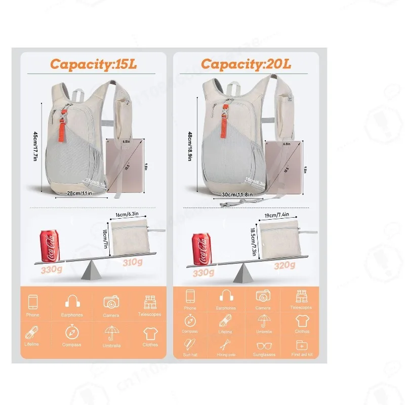 New Ultra Light Foldable Backpack, Casual Sports Daypack for Cycling Hiking Outdoor for Men Women