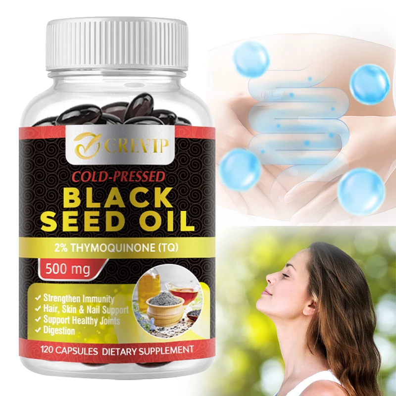 

Black Seed Oil Capsules - Supports Overall Health, Strengthens The Immune System, Improves Digestion, and Antioxidant
