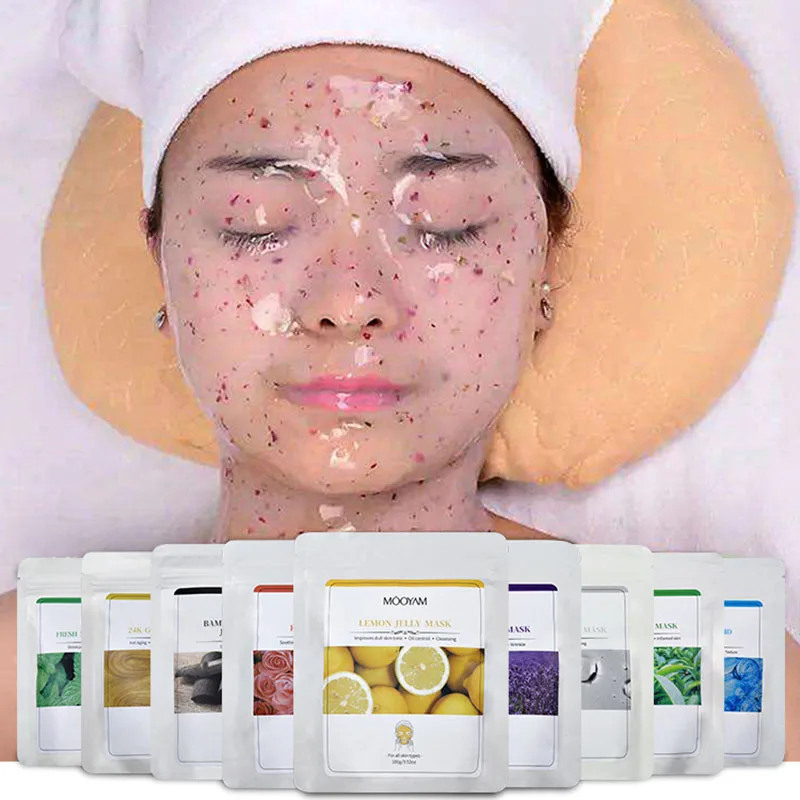 Mascarilla de hidrogelatina suave Natural, máscara Facial de goma en polvo, SPA, colágeno rosa brillante, ácido hialurónico, cuidado de la piel