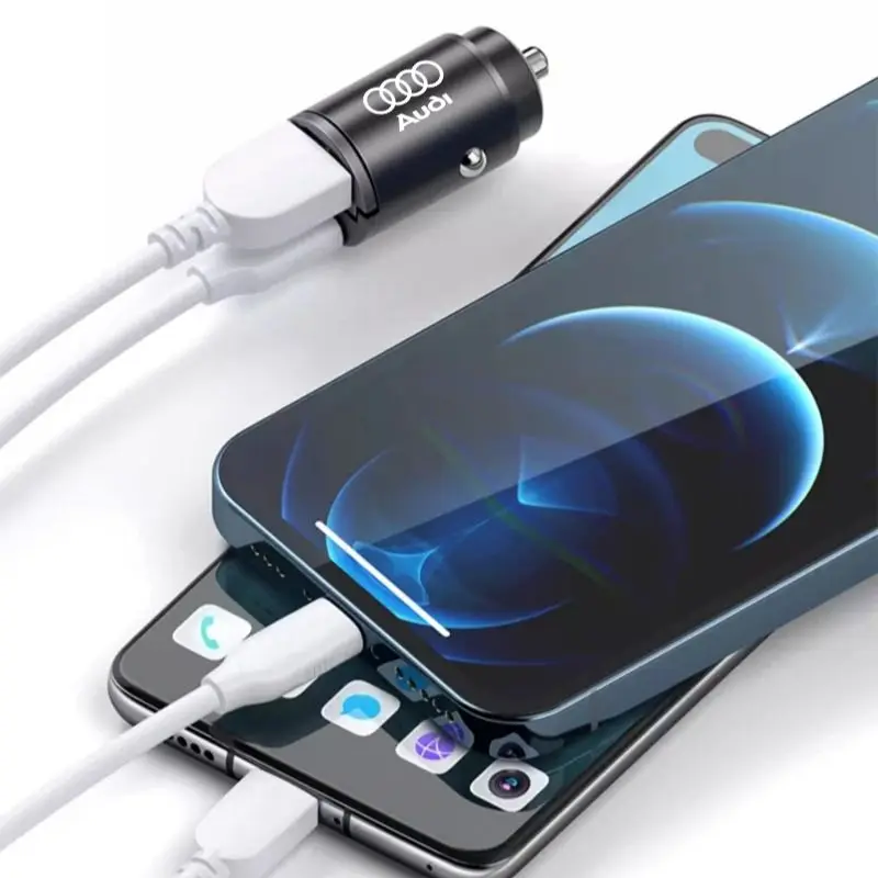 USB نوع-C ميناء سيارة مهايئ شاحن سريع اكسسوارات السيارات لأودي S-line A3 A4 A6 A5 Q5 A1 Q7 Q3 Q2 Q8 A7 A8 TT S1 SQ5 RSQ3 #4