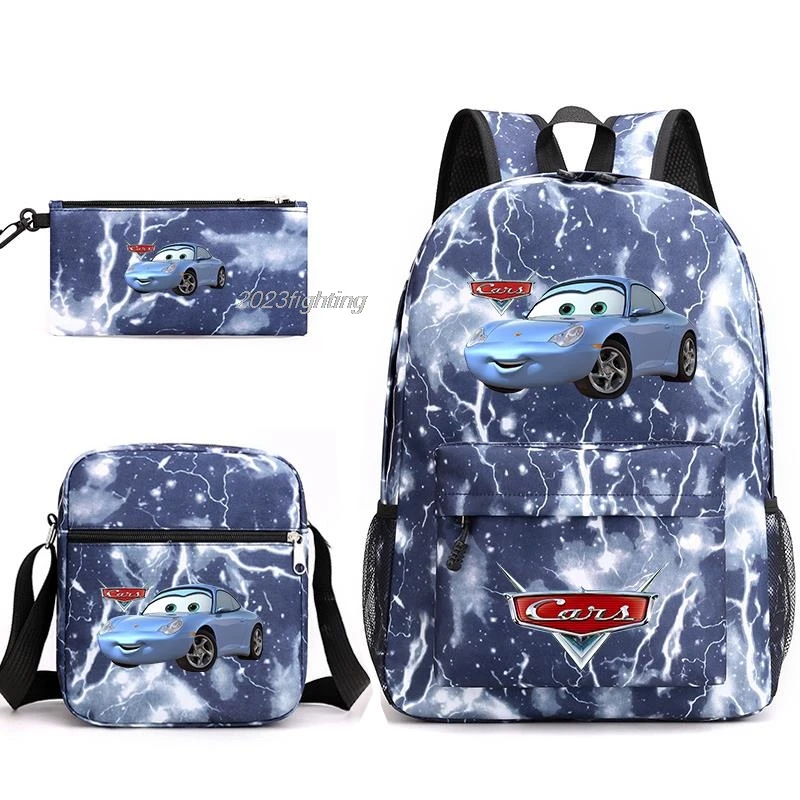 3Pcs Cartoon Pixar Cars Lightning McQueen Bookbag Kids Backpack Boys Girls School bags Shoulder Bag Set Daily Backpacks Mochilas