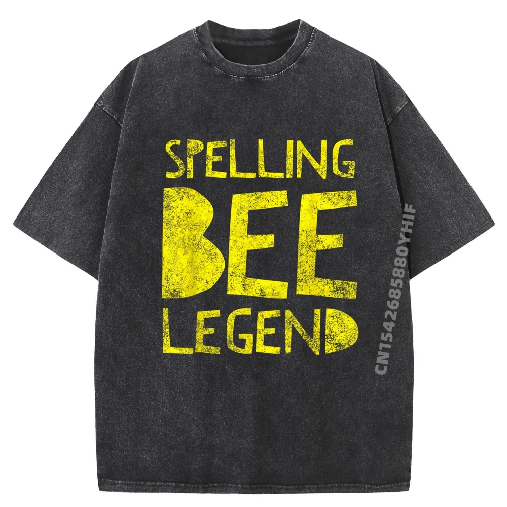 

Spelling Bee Legend Word Nerd T-shirts Men Casual Tops & Tees Graphic T Shirt Mens Vintage Washed Clothes