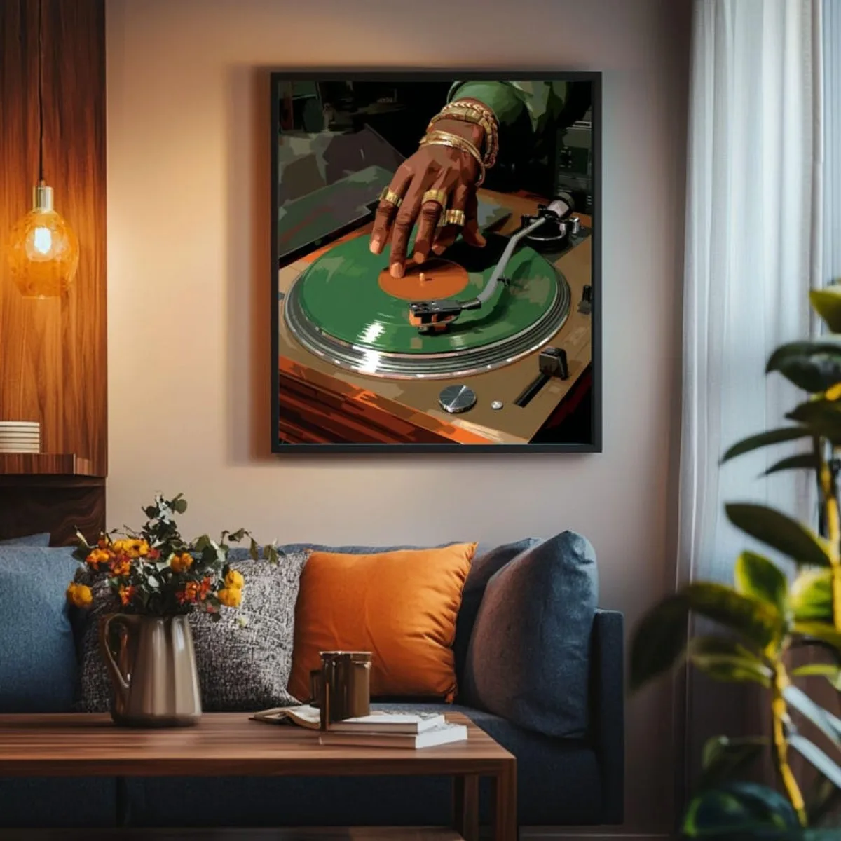 Vintage Vinyl Record Canvas Print Poster Black Man DJ Hip Hop Music Art Prints Hypebeast Bedroom Wall Art Home Decor Poster Gift view 4