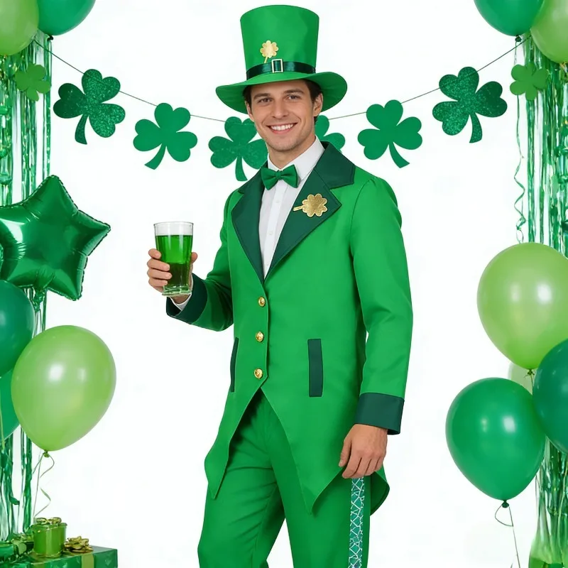 

Фестивальный костюм для вечеринки, День Святого Патрика, ирландский лепрекон для мальчиков, наряд для кельтского праздника
