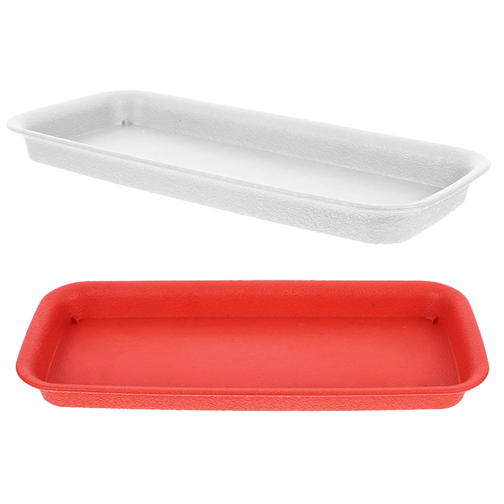 

2Pcs Resin Rectangular Flower Pot Bottom Tray Leak Proof Planter Water Catcher for Indoor Outdoor Gardening Planter Drip Tray