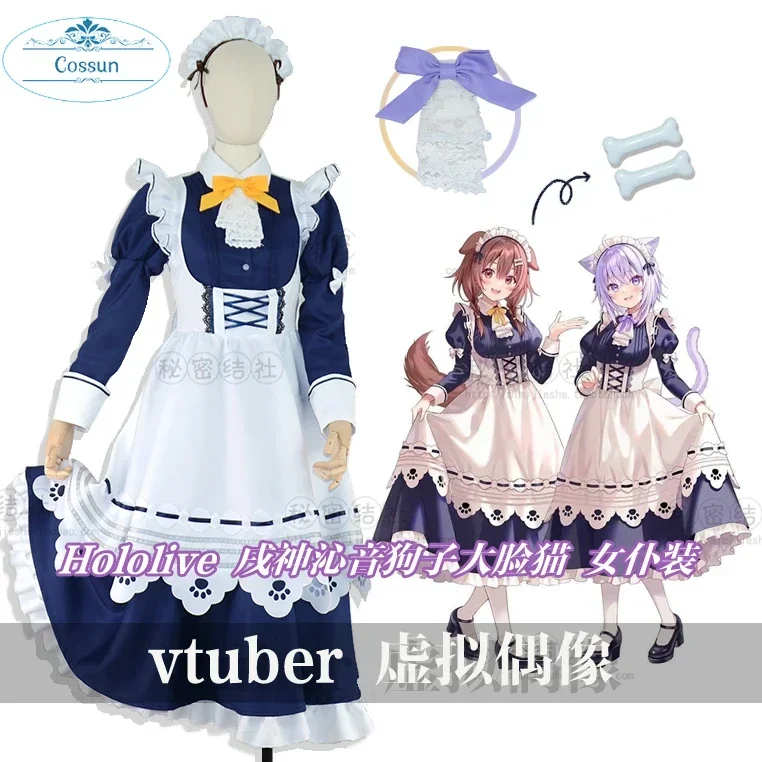 Vtuber Hololive Inugami Korone Cat Maid Dress Uniform Cosplay Costume Halloween Party Role Play Outfit For Women 2021 NEW