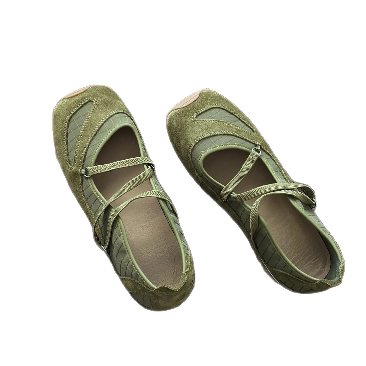 Vintage Women Cross Strap Mary Janes Shoes Square Toe Shallow Mouth Flat Shoe Casual Outdoor Wear Slip On Footwear Zapatos Mujer