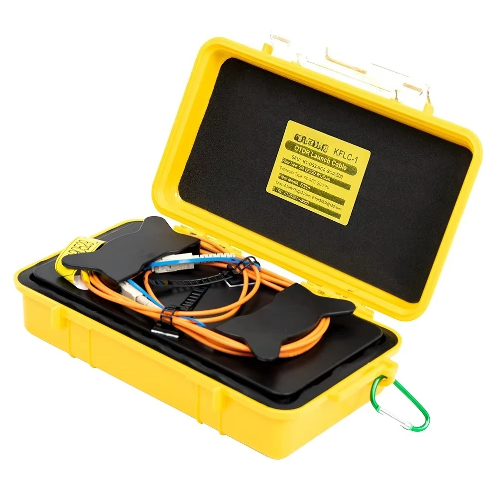 Caja de Cable de Lanzamiento OTDR, Eliminador de Zona Muerta OTDR, Caja de Cable de Lanzamiento de Fibra Óptica OM3 de 300m con FC-UPC/LC-UPC