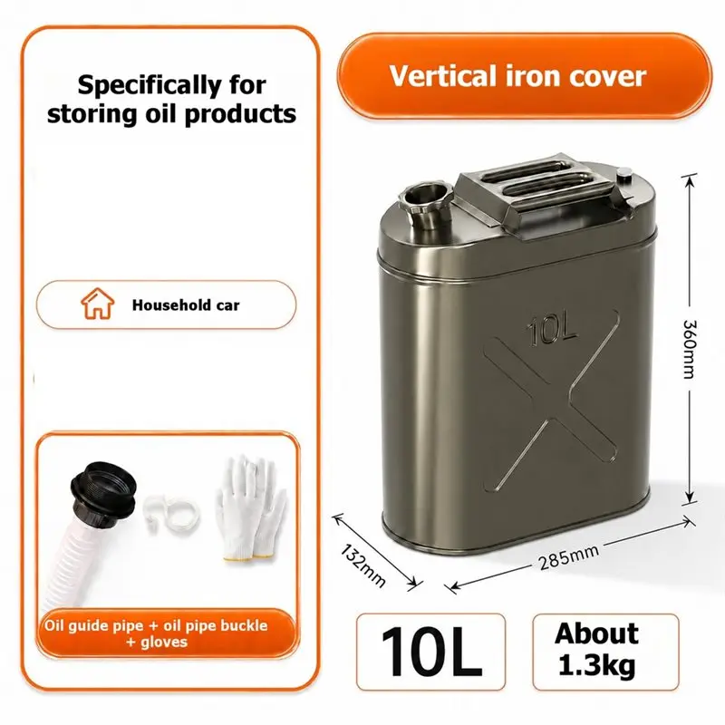 Portable For Outdoor RV Camping 10L Oil Tank Water Tank With Oil Guide Tube