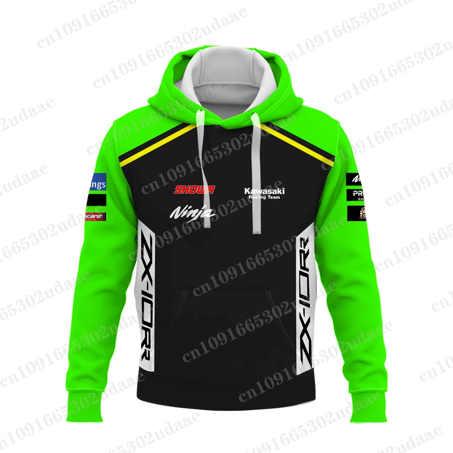 2024 New Kawasaki Team Racing Competition Men\'s and Women\'s Extreme Sports Enthusiasts Fashion Hooded Sweatshirt