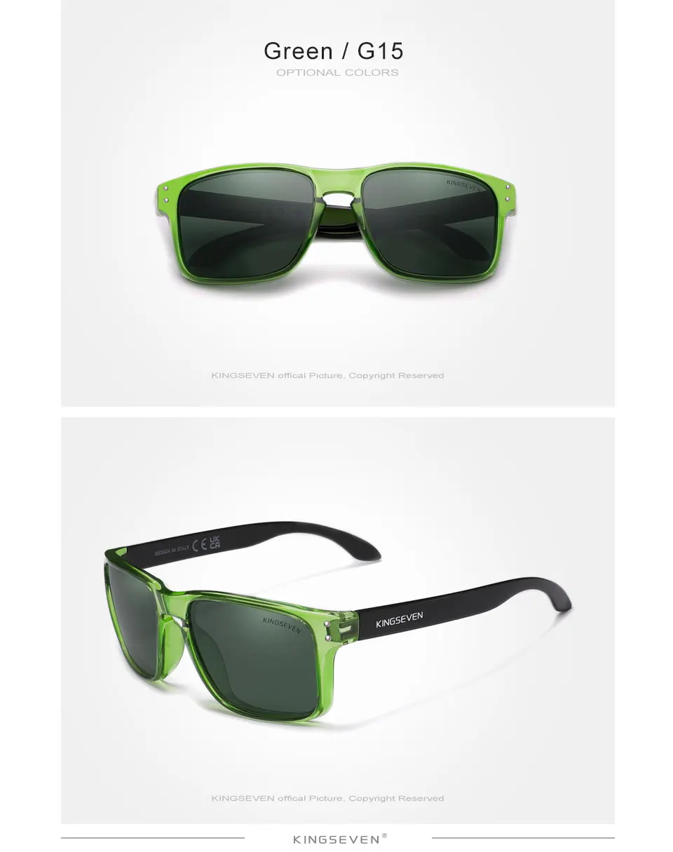 KINGSEVEN Marke Platz Retro TR90 Polarisierte Sonnenbrille Frauen Männer Carbon Faser Muster Design Outdoor Sport Brillen – Detail 13