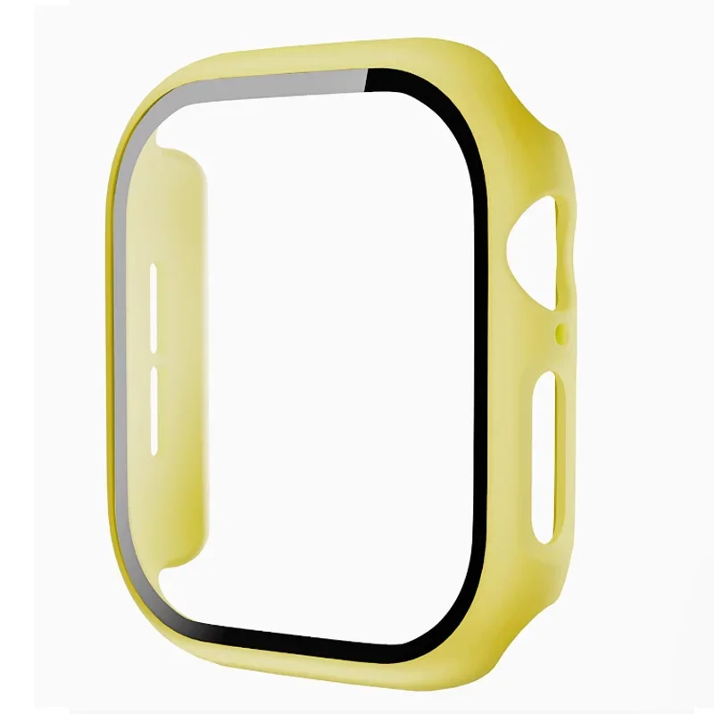 Gehärtetes Glas + Hülle für Apple Watch 38–40 mm, 41 mm, 42 mm, 44 mm, 45 mm, 46 mm, Displayschutzfolie, Schutzhülle, iWatch 11, 10, 8, 7, 9, 6 SE 5