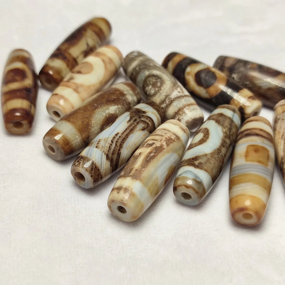 Tibetan Folk Decoration Natural Agate Elephant Male Calcified Celestial Bead Dzi Pendant DIY Handmade Accessories 10/pack