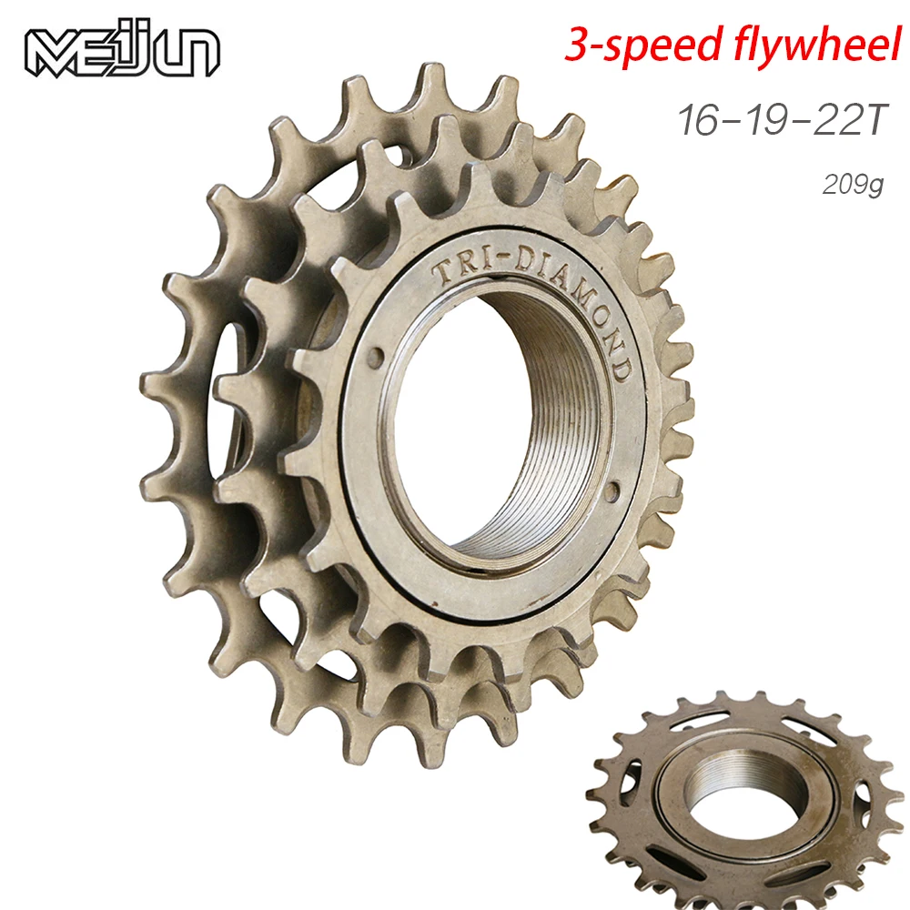 

3-speed Bicycle Flywheel 16T/19T/22T Cassette Freewheel Durable Bike Flywheel Bikes Cycling Accessories Bicycle Parts