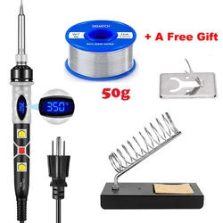 Soldering Iron Kit 80W Digital Display110V/220V Solder Iron Gun Electric Welding Station Soldering Fast Heat Repaire Tools Set