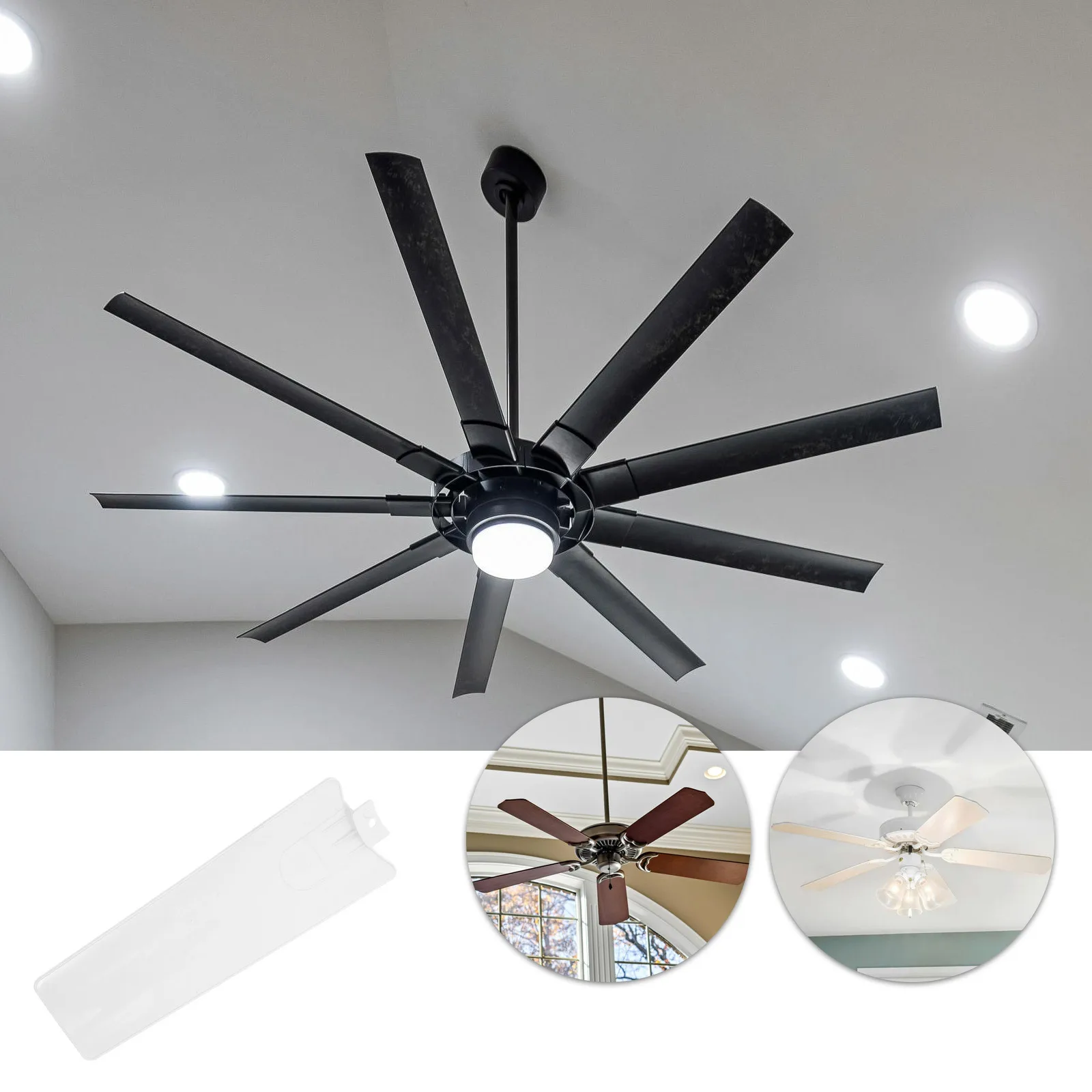 3 قطعة شفرات مروحة السقف المدمجة البلاستيك استبدال المكونات في التثبيت أوراق عالمية لمراوح الركيزة الدائمة لطاولة المكتب #4