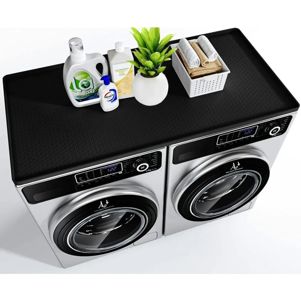 Large Silicone Washer Dryer Top Cover Mat Dust Proof Laundry Appliance Protector