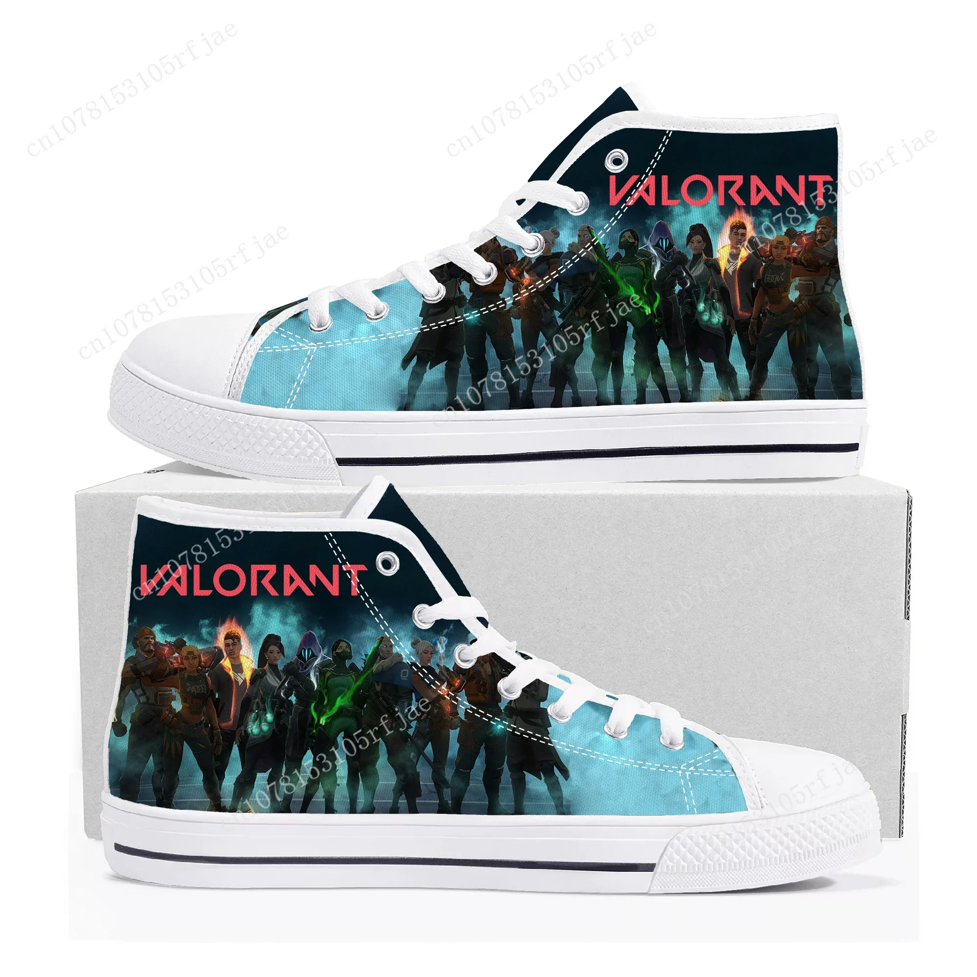 

Agent Manga Cartoon Game Valorant High Top Sneakers Mens Womens Teenager High Quality Canvas Shoes Casual Tailor Made Sneaker