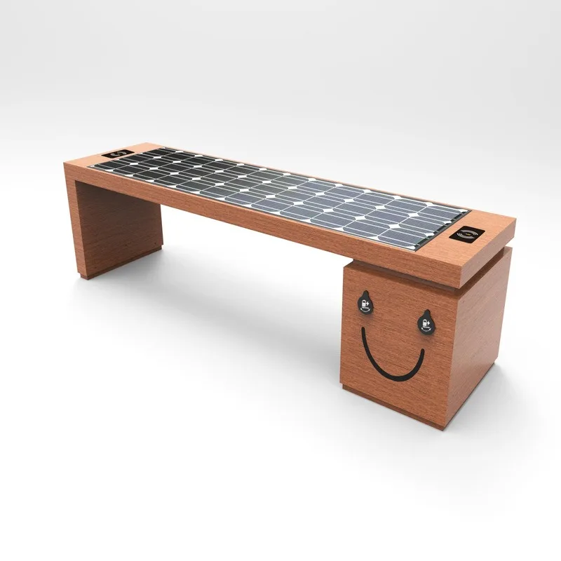 Solar powered bench, smart seat, solar powered seat, photovoltaic charging seat with wolf tooth music, wireless charging