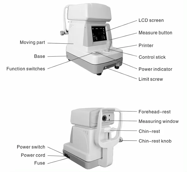 Myopia measuring machine, LCD screen, automatic refractometer, computer optometry machine, astigmatism axis position