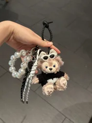 Cartoon Bear Bag Hanging Keychain Plush Bear Clothes Cute Glasses Bear Doll Keychain Bag Pendant Couple Keychain Gift