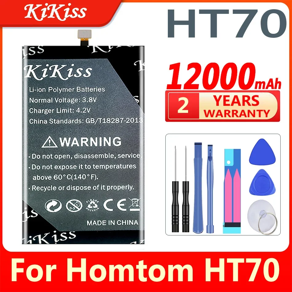 

KiKiss HT70 12000mAh Battery for HOMTOM HT70 HT-70 High Capacity Phone Batteries Batterie Bateria + Gift Tools