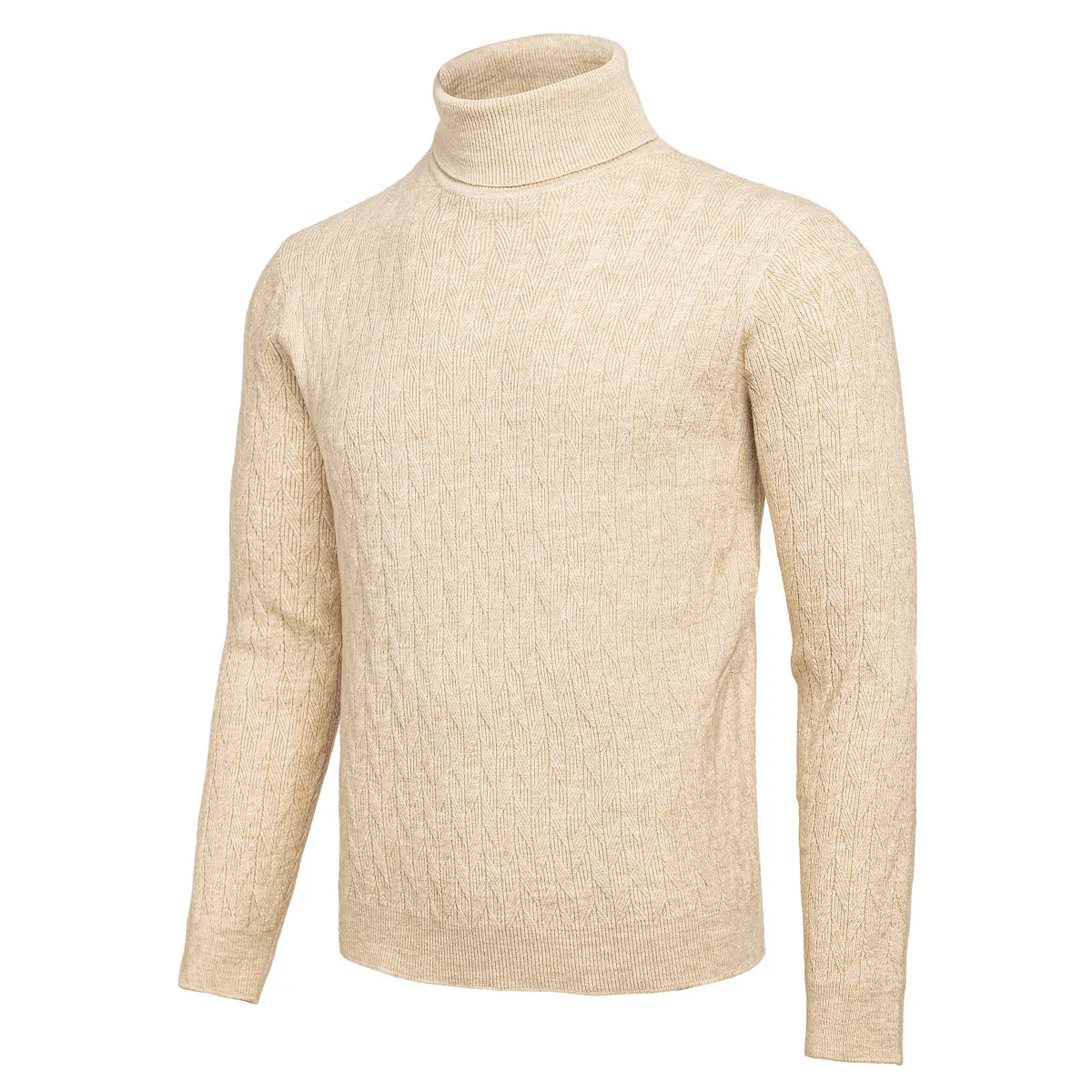 

VOBOOM Men's Casual Slim Fit Basic Tops Knitted Lightweight Crewneck Twist Sweaters Turtleneck Pullover Sweater