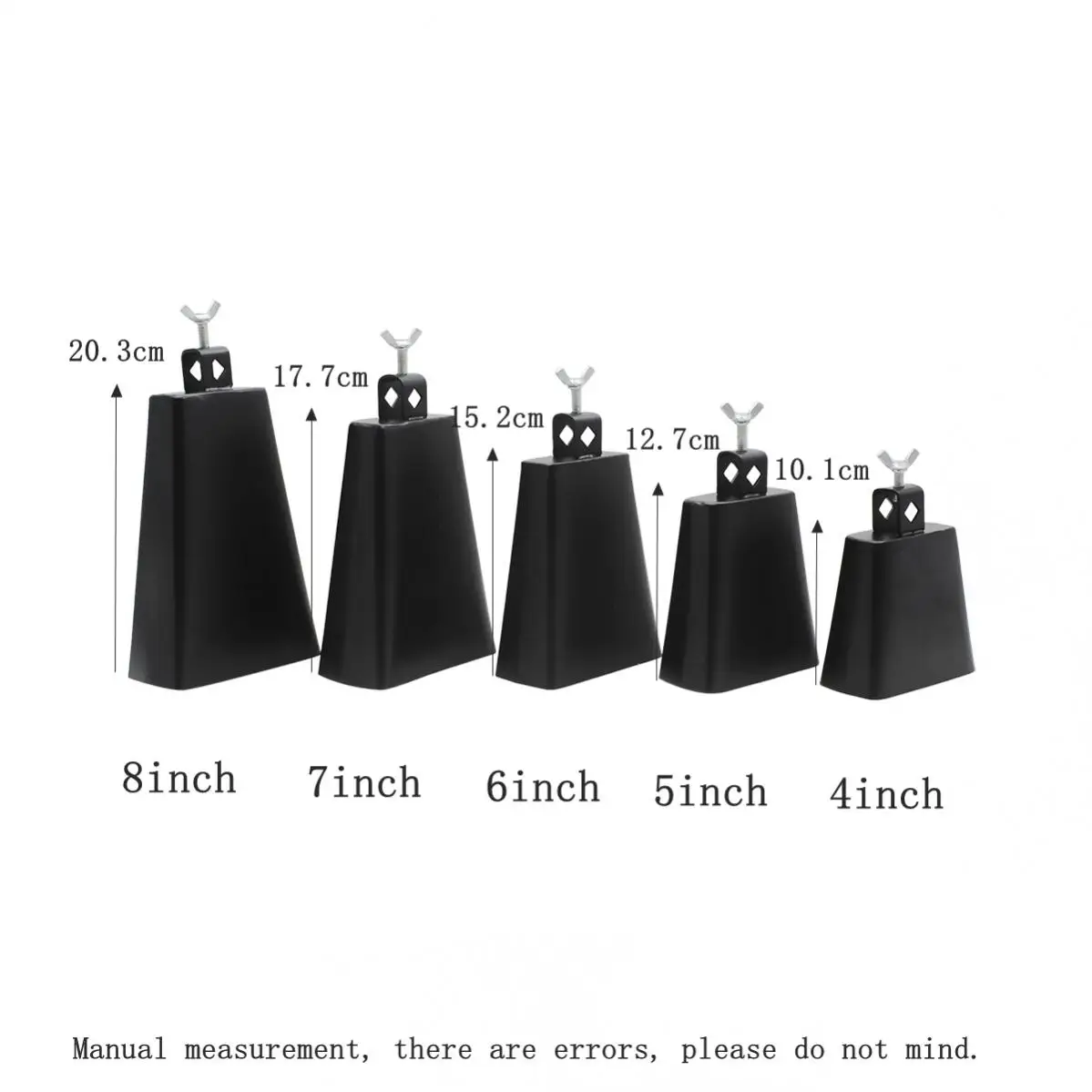 4 / 5 / 6 / 7 / 8 Inch Cowbell Metal Iron Noise Makers Cowbells Jazz Drum Percussion Instruments Accessories