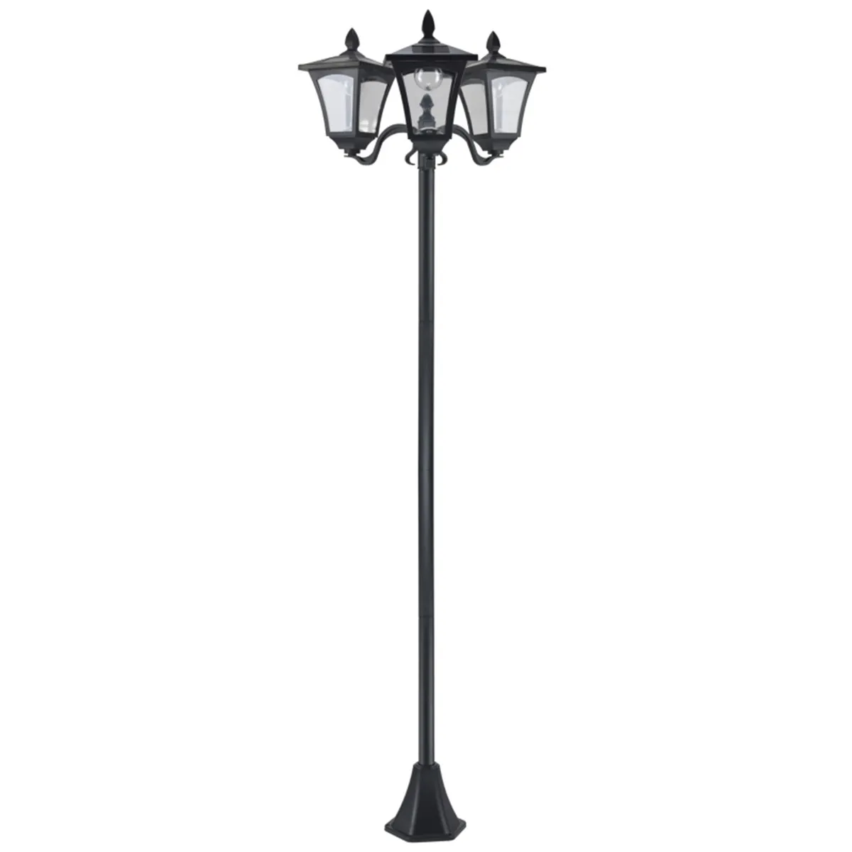 Three Head Solar Powered European Style Courtyard Street Lights, Outdoor Lawn Lights, Outdoor Waterproof High Pole Lights