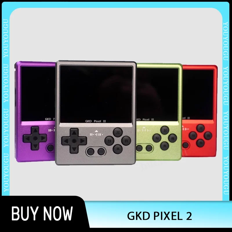 Gkd Pixel 2 Handheld Game Player Kiddy Pixel 2.4 Inch Ips Screen Rk3326s Aluminium Alloy Game Console Gamer Customized Gifts