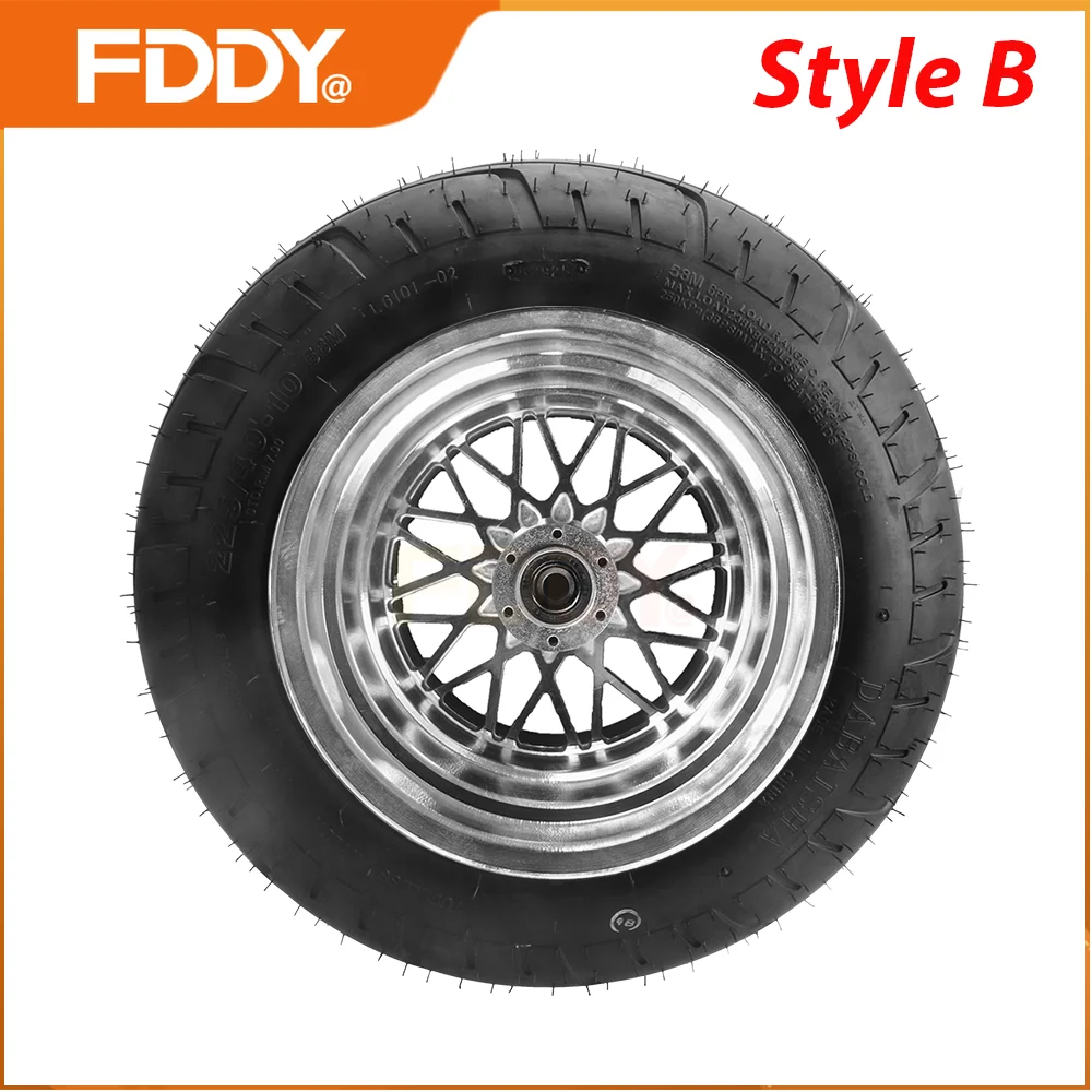 

FDDY 225/40-10 Tubeless Tire with 10 Inch Alloy Wheel Hub for Citycoco Electric Scooter Harley Electric Car X7 Front Wheels Fat