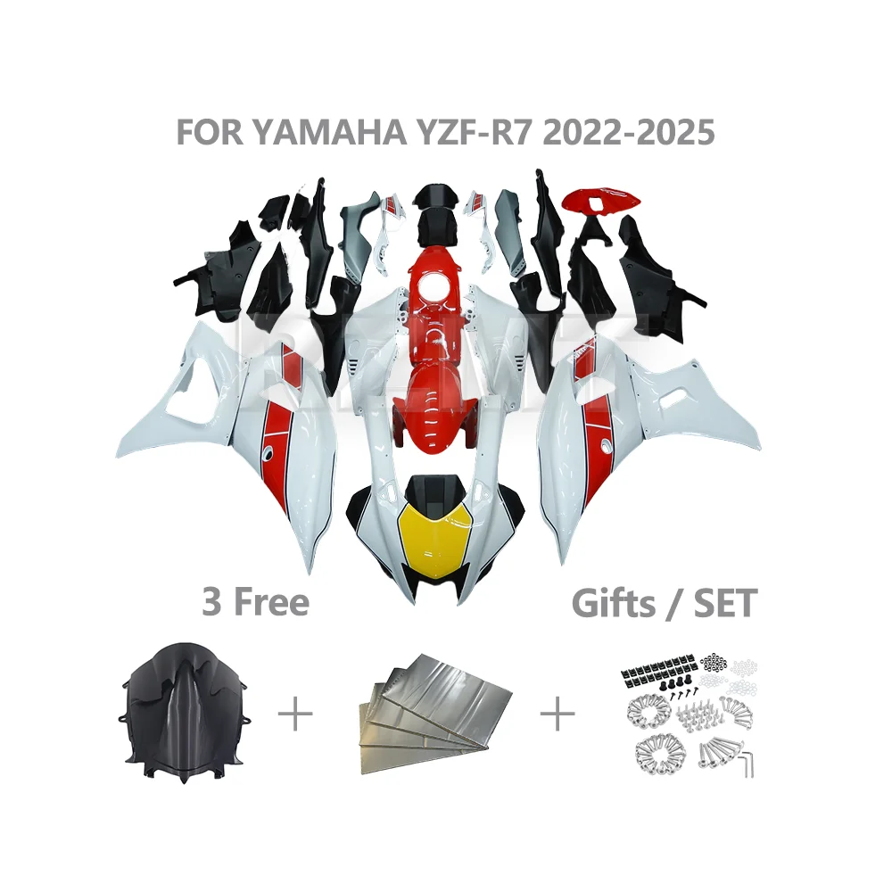 

Обтекатель мотоцикла для YAMAHA YZF R7 2022-2025 YZF-R7, комплект кузова, индивидуальный комплект обтекателя, аксессуары из АБС-пластика Y0722-103a