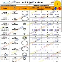 50PCS Injector Shims Gaskets B11 B12 B13 B14 B16 B21 B22 B23 B24 B25 B26 B31 B48 Nozzle Valve Adjust Washer Repair for Bosch