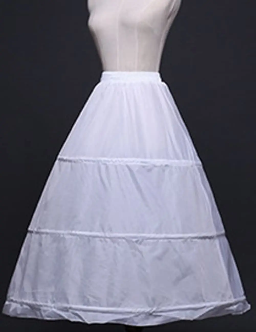 Women Crinoline Petticoat 3 Hoops Skirt Elastic Half Slip A Line Underskirt for Wedding Ball Gown Bridal Dress