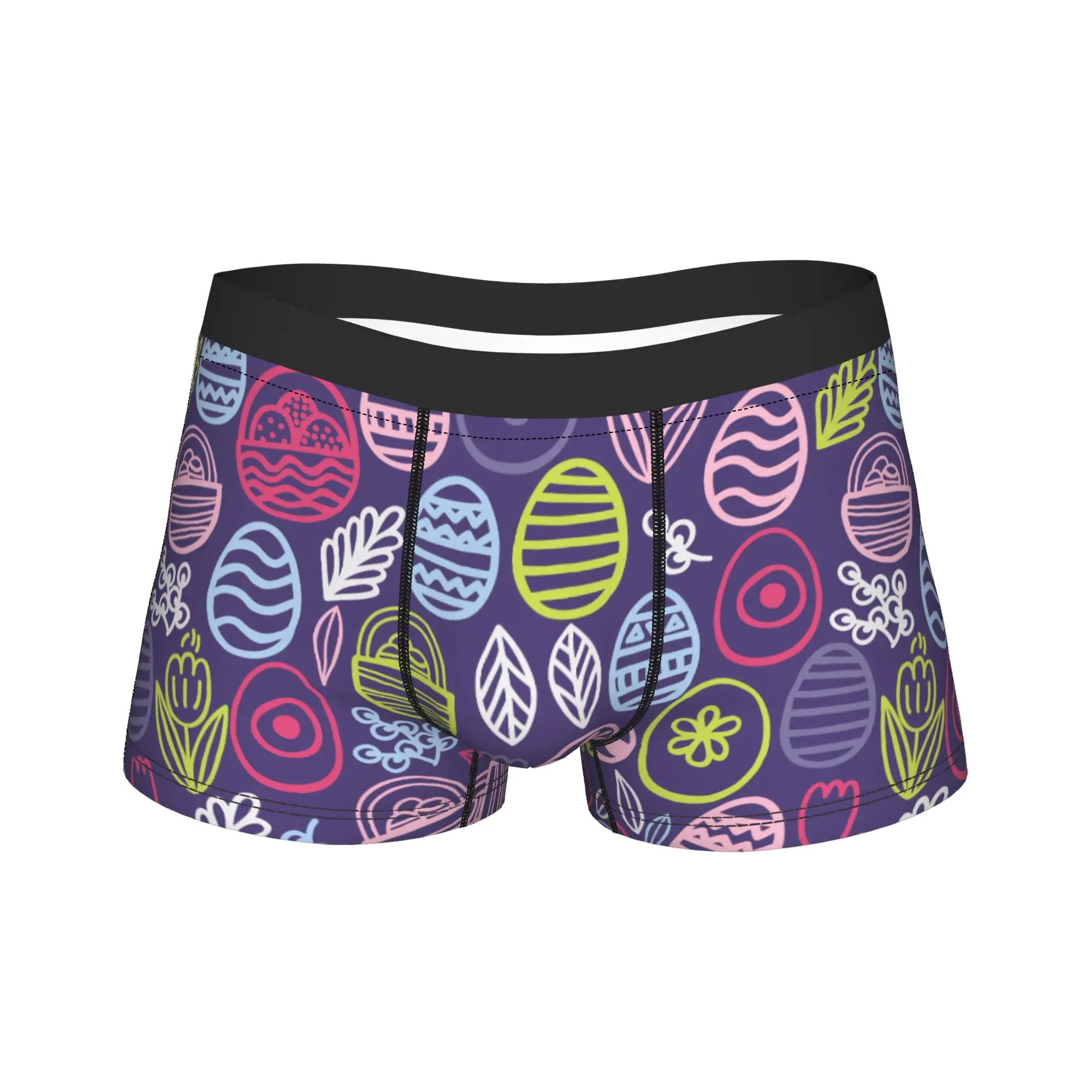 

Men Happy Easter Egg Pattern Long Underwear Funny Boxer Briefs Shorts Panties Male Breathable Underpants M-XXL
