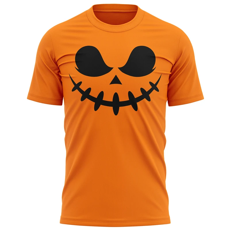 

Funny 3D Pumpkin Face Print T Shirt For Men Halloween Cosplay Clothing Fashion Oversized T-shirt Casual O-neck Short Sleeve Tops