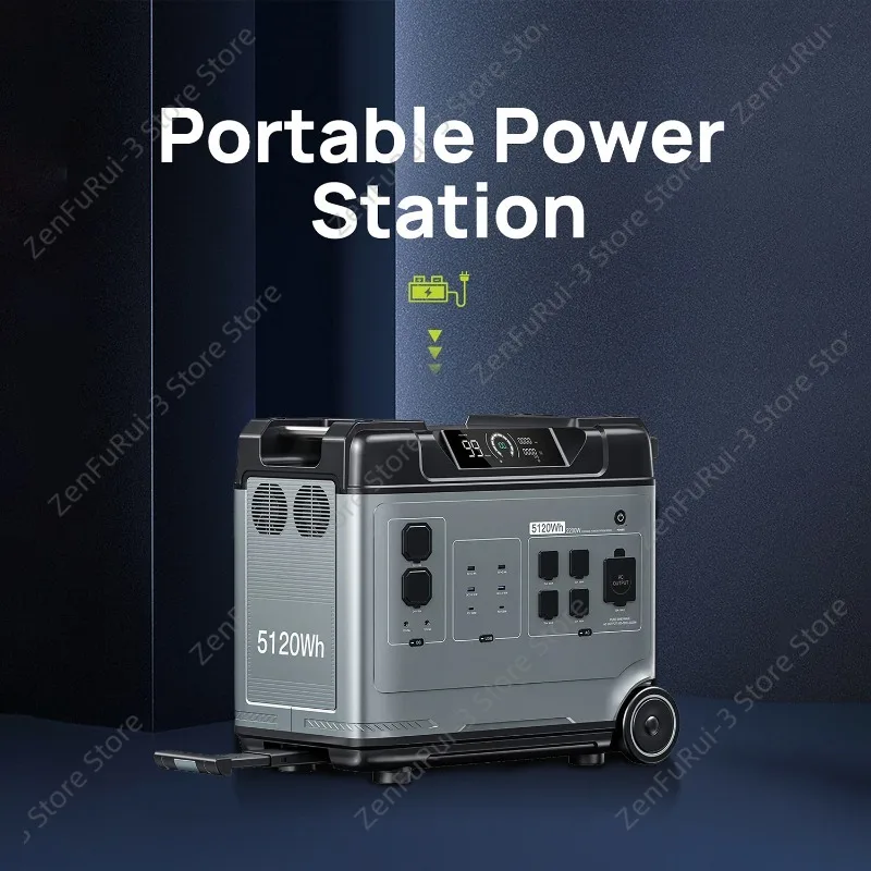 5000W Portable Solar PV All‑in‑One Power Station, Large Capacity Energy Storage Power Supply for Home & Camping