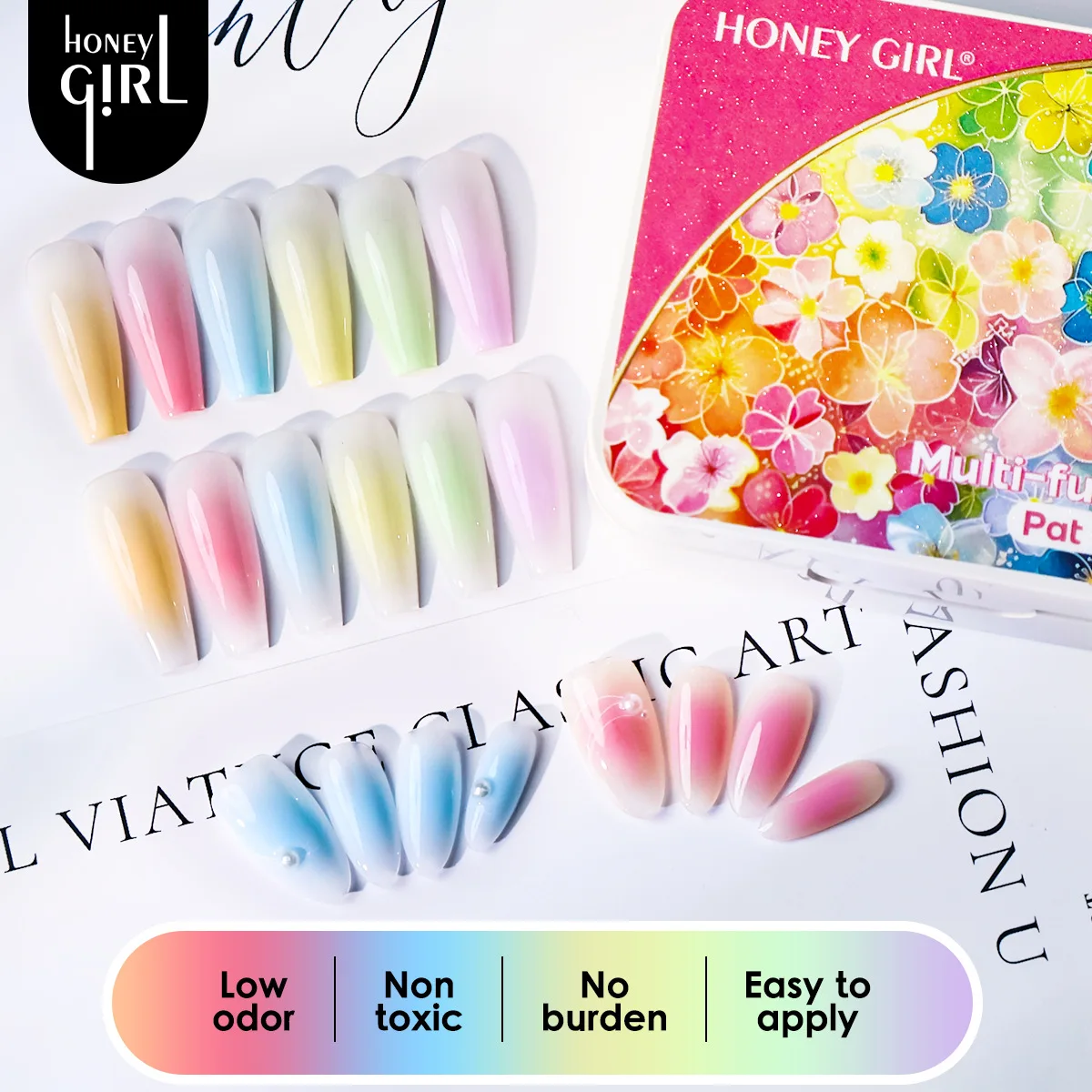 6 Colors Air Cushion Patting Gel Gradient Gel Polish Set, Naked Skin Khaki, Gradient Blush Macaron Colorful Candy Solid Nail Gel