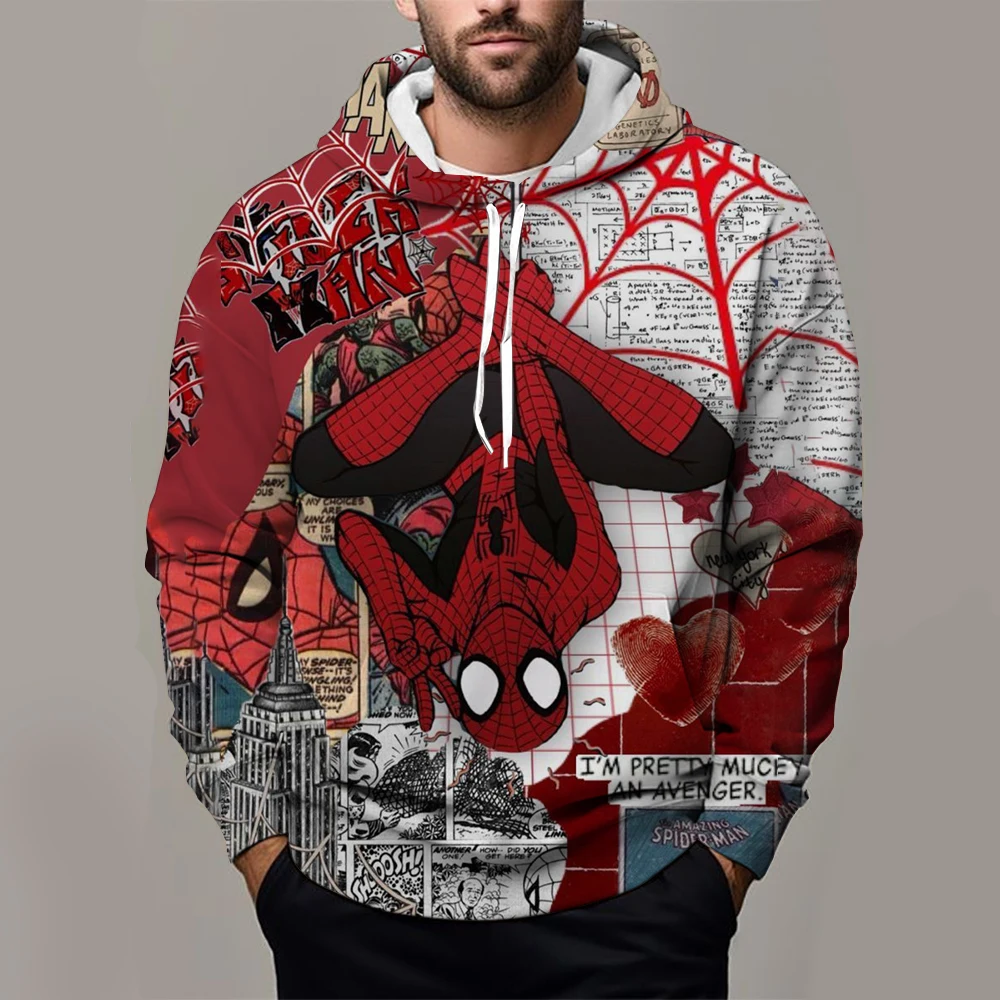 Autumn Winter Spider-Man Parallel Universe Little Black Marvel Pullover 3D Printing Loose Comfort Casual Trend Fashion Hoodie