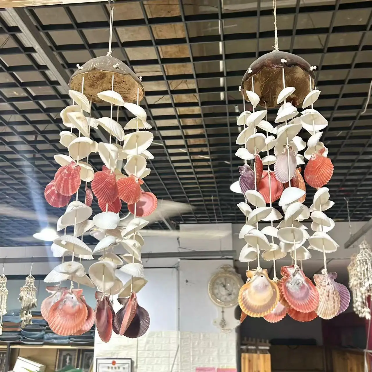 Shell Wind Chimes, Natural Conch and Shell Ocean Featured Crafts, Creative Home Decoration Ornaments