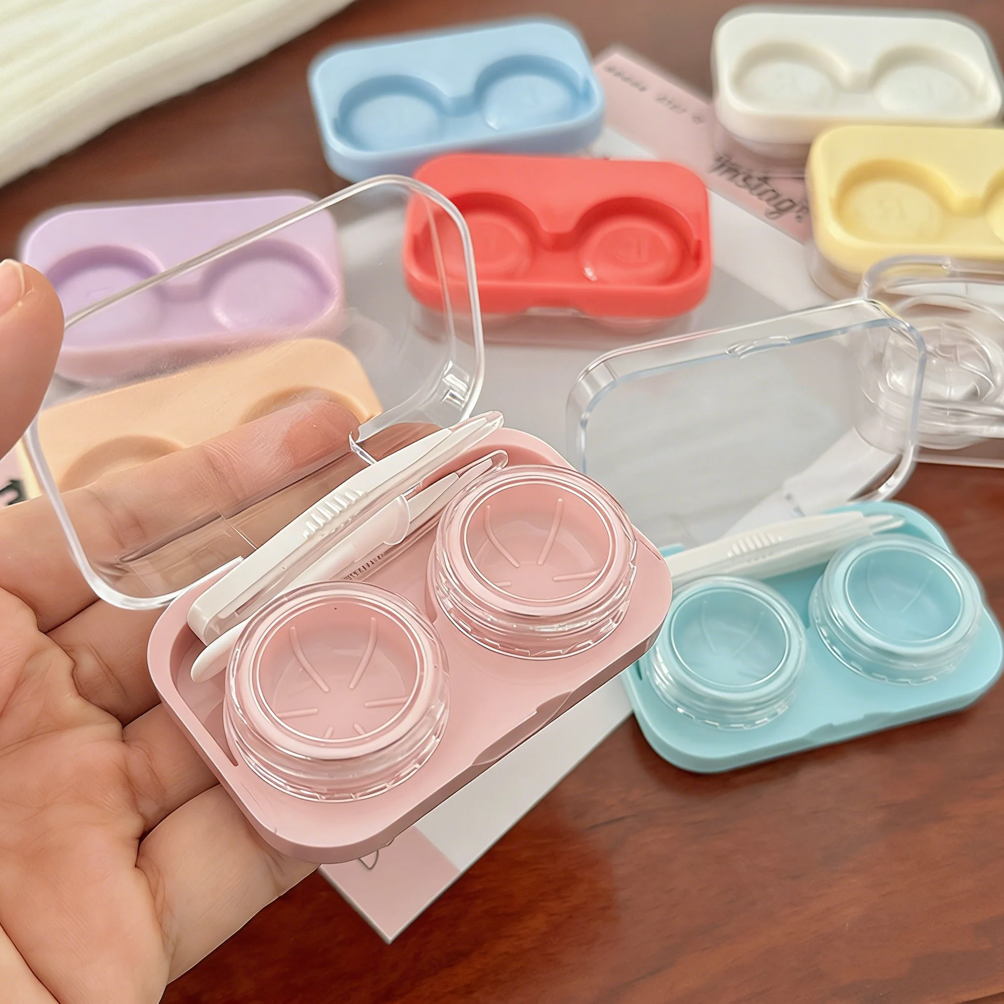 Прозрачный-футляр-для-контактных-линз-с-маркировкой-r-l-портативный-контейнер-для-хранения-линз-цвета-макарон-с-пинцетом-для-путешествий-и-домашнего-использования